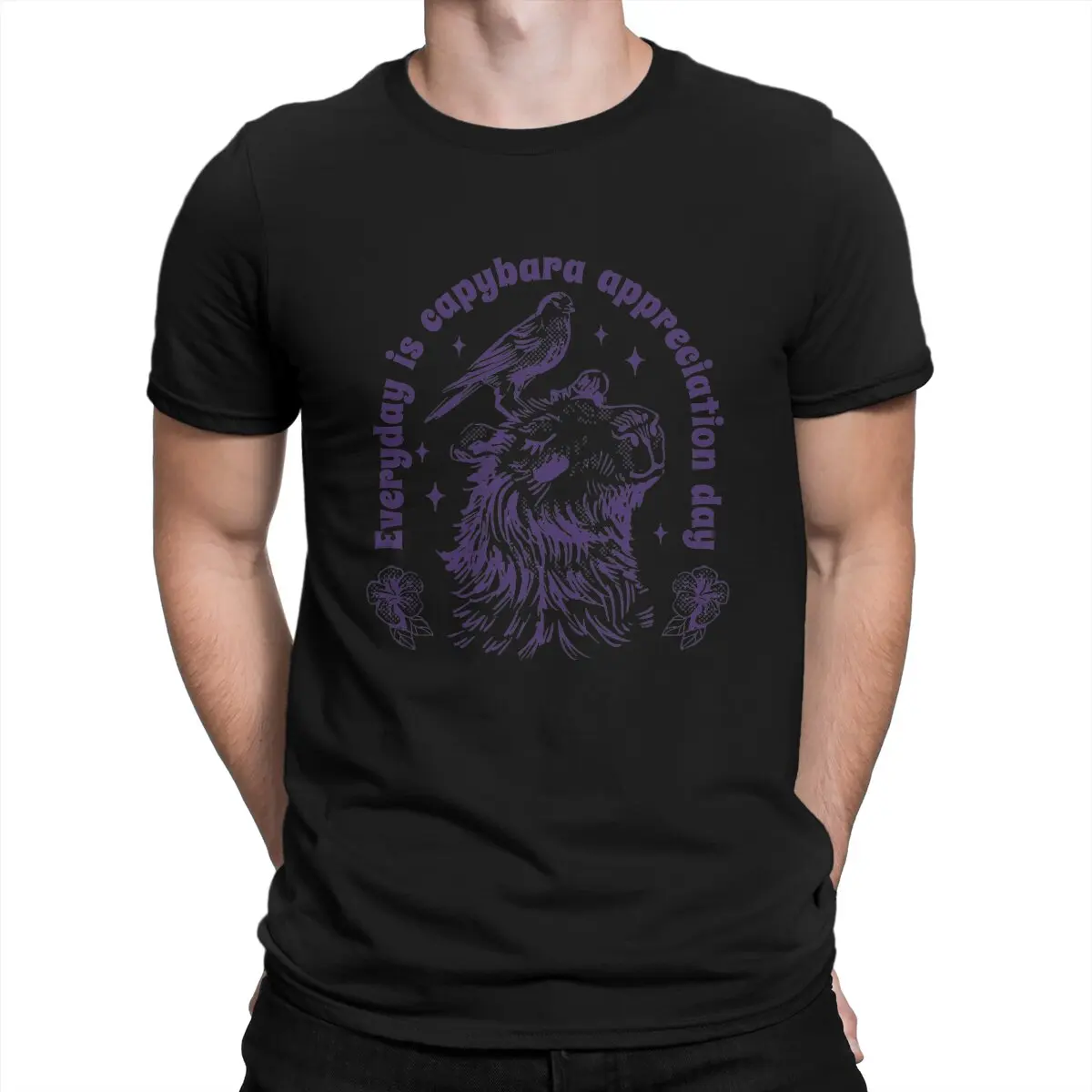 

Capybara Appreciation T-Shirts for Men Capybara Fun Cotton Tees Round Neck Short Sleeve T Shirts Unique Tops