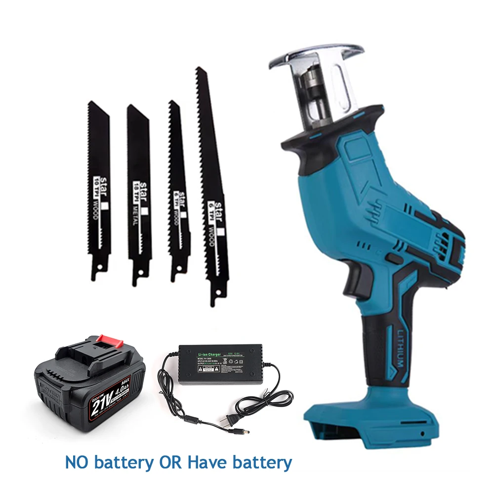 Cordless Reciprocating Saw Lithium Variable Speed for Wood Metal PVC Pipe Cutting Power Tool with Makita Battery Compatibility