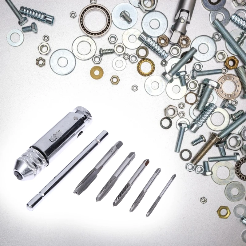 

Модернизированный Трещоточный держатель для крана с Т-образной ручкой, регулируемый гаечный ключ со стандартным метрическим метчиком, руч...