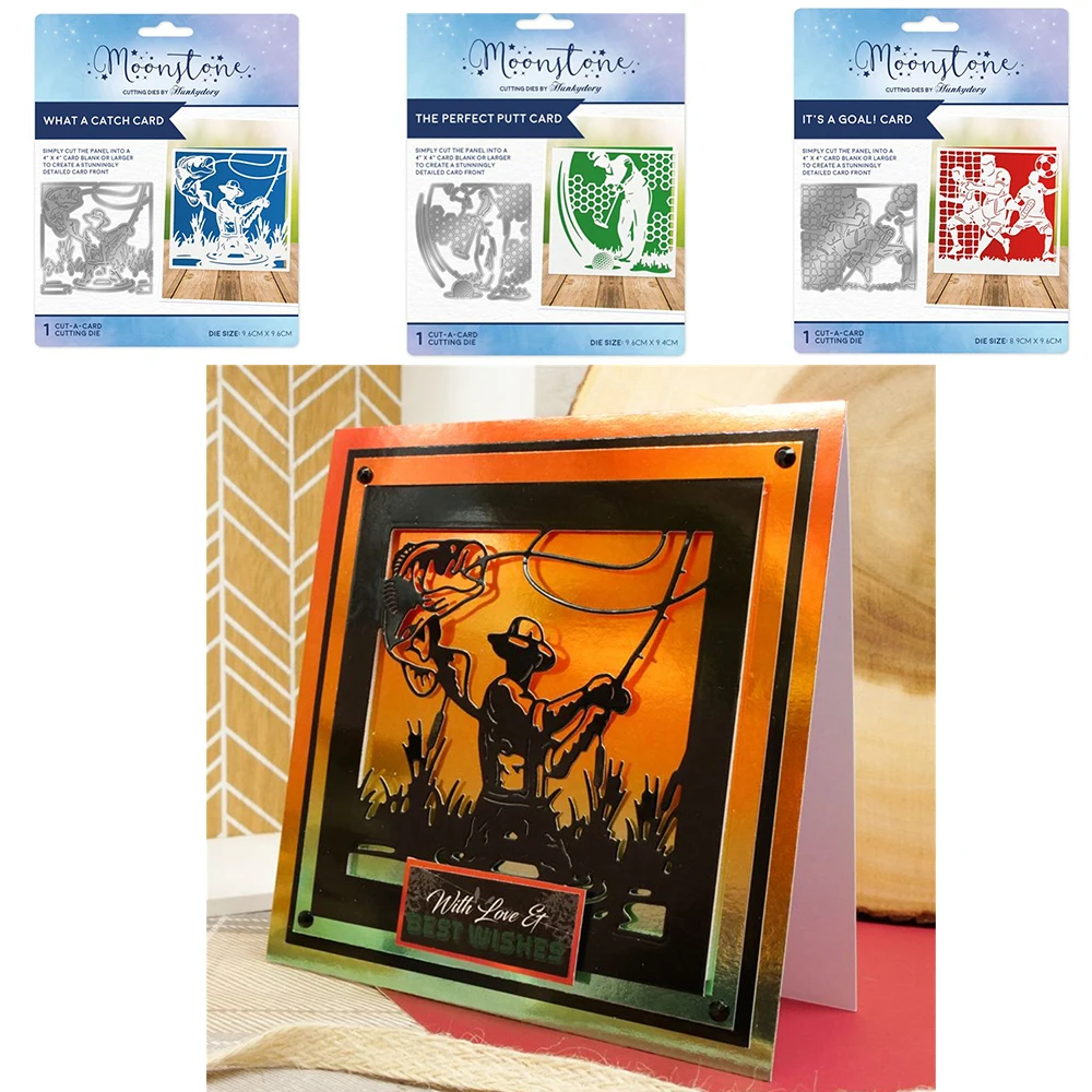 

2022 Metal Cutting Dies What a Catch Card the Perfect Putt Card It's a Goal Card Scrapbook Craft Knife Blade Punch Decorate Mold
