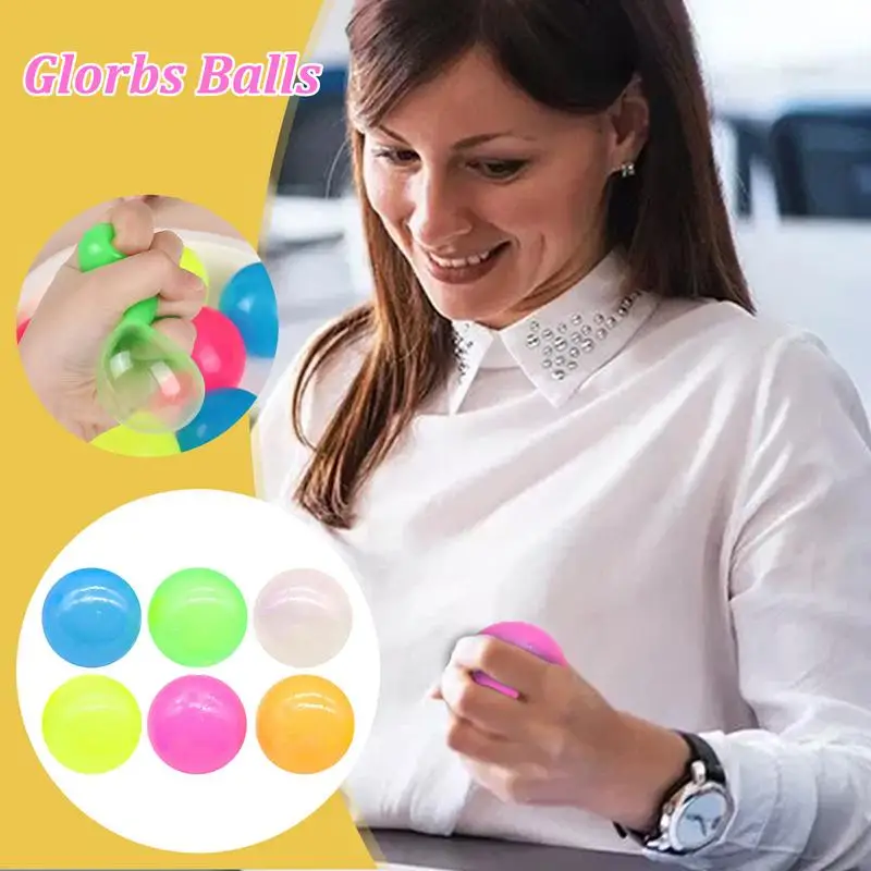 Освещение Липкие настенные шары Игрушки 6X Светящиеся в темноте потолочные