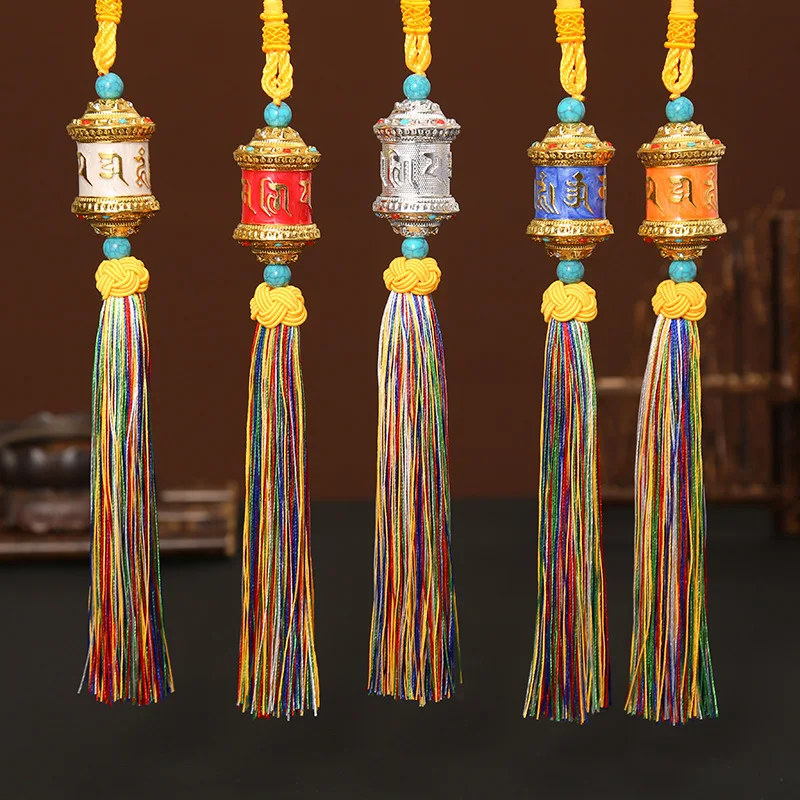 Новинка, подвеска с молитвенным колесом с шестью символами, vajra, автомобильный брелок, буддистская подвеска, счастливая Автомобильная подвеска