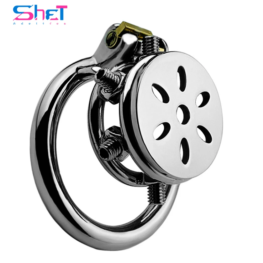 

SHET Stealth Lock Male Chastity Device With 4 Size Penis Ring Cock Cages Dick Ring New Adult Sex Toys Stainless Steel