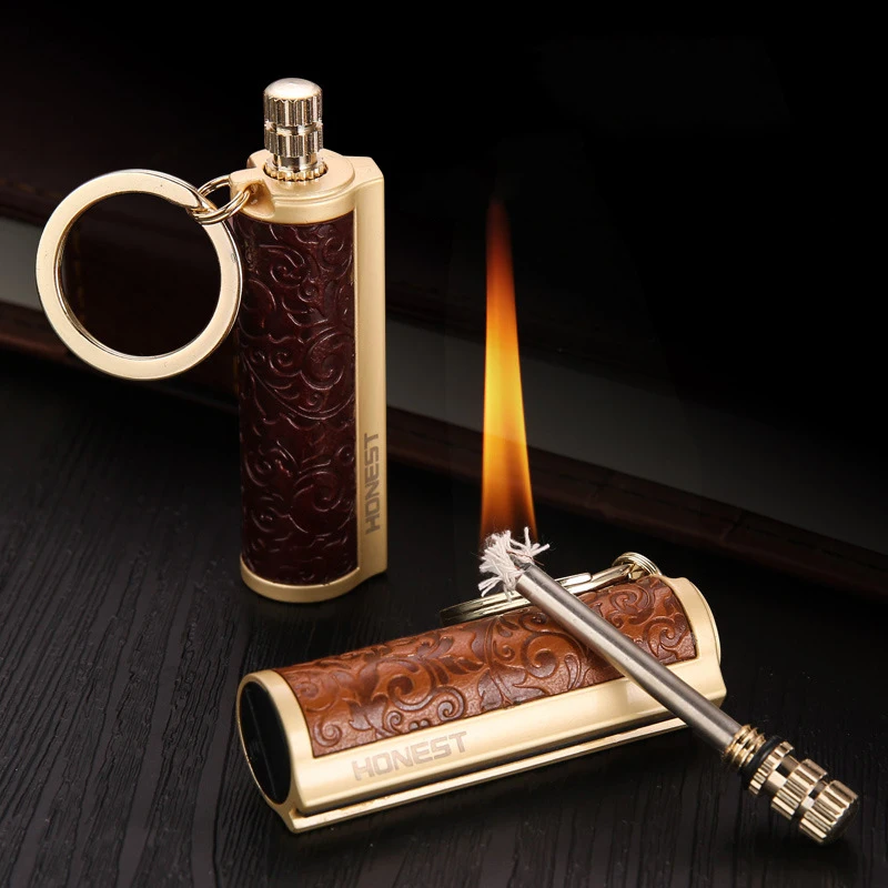 

Dragon's Breath Immortal Fire Starter Waterproof Flint Match Metal Keychain Kerosene Refillable Lighter Emergency Survival Gear