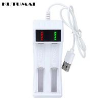 18650 battery charger led universal 2 slots battery charger smart chargering for 3 7v3 6v lithium nimh rechargeable batteries