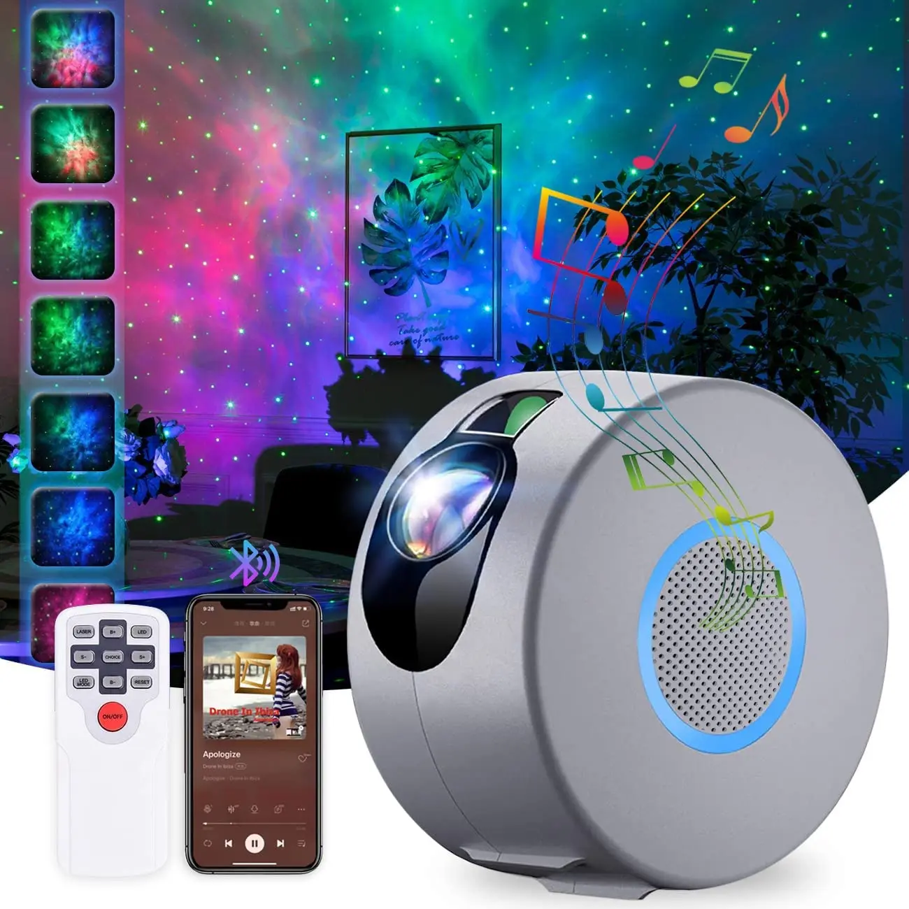 

LED Starry Sky Projector Night Light Bluetooth Music Galaxy Star Nebula Aurora Projector Lamp Kids Bedroom Beside Room Decor