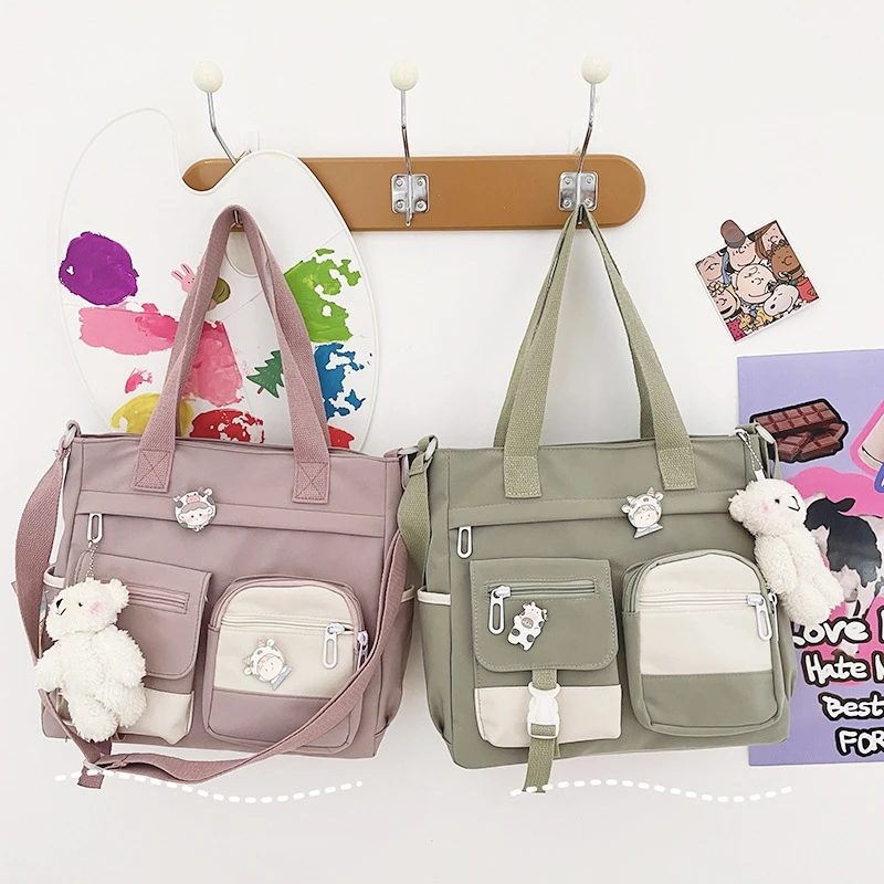 

Waterproof Canvas Women Handbags Shoulder Bag Nylon Ladies Messenger Bag Oxford Crossbody Bags Tote Book Bags for Girls Satchels