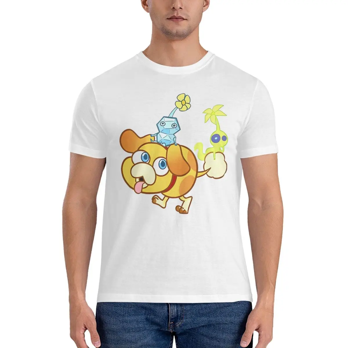 Принт Оатчи-футболка Pikmin для мужчин и женщин хлопковые летние топы с короткими