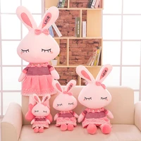 soft love dressed rabbit bunny cushion with bow cute animal pillow creative stuffed plush toy sofa home decor winter kids gift