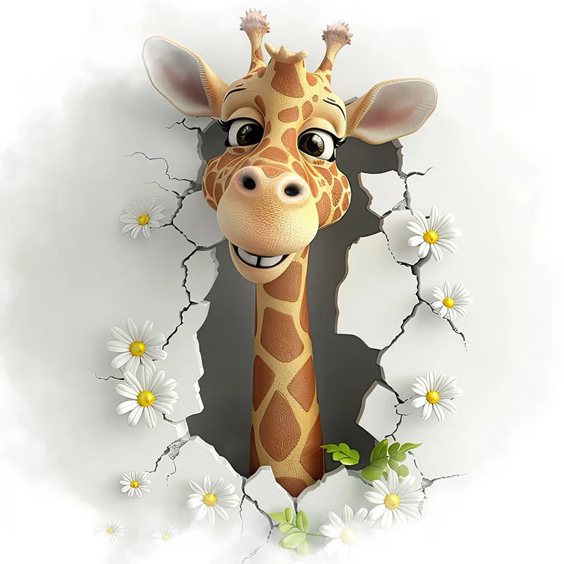 

Многоразовая наклейка на стену Жираф