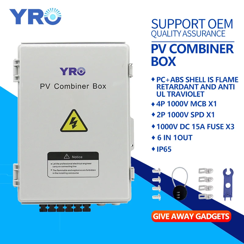 Блок предохранителей постоянного тока YRO 6 в 1 блок совмещения PV 1000 В