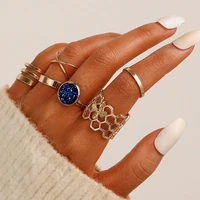 bohemian geometric rings set for women vintage star moon flower knuckle finger ring women girl fashion jewelry gift