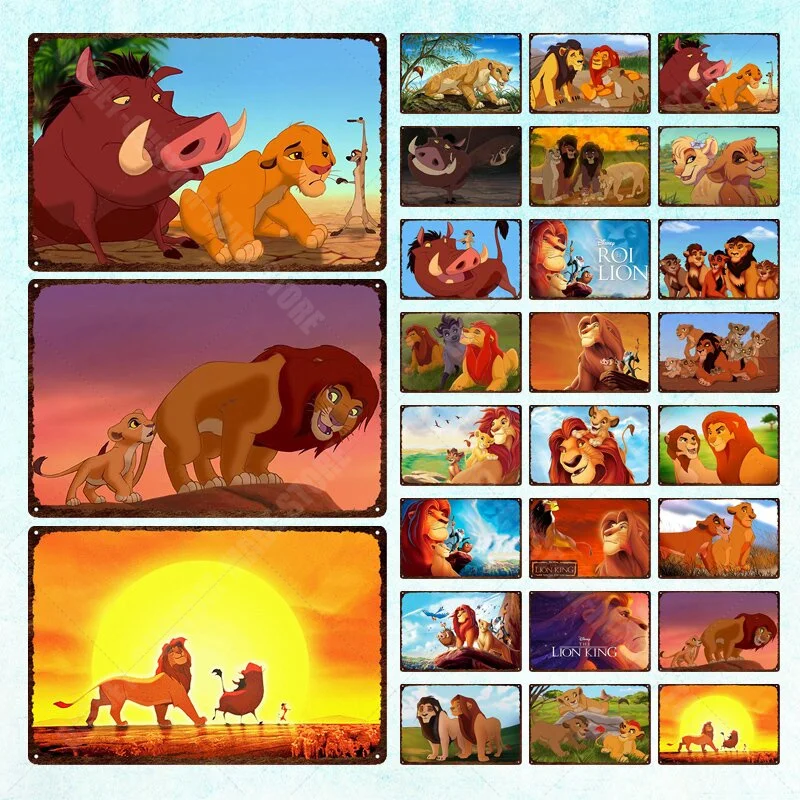 

Disney Movie The Lion King Metal Tin Sign Simba Plaque Children Baby Room Decor Wall Stickers Metal Plates Tin Sign Plates