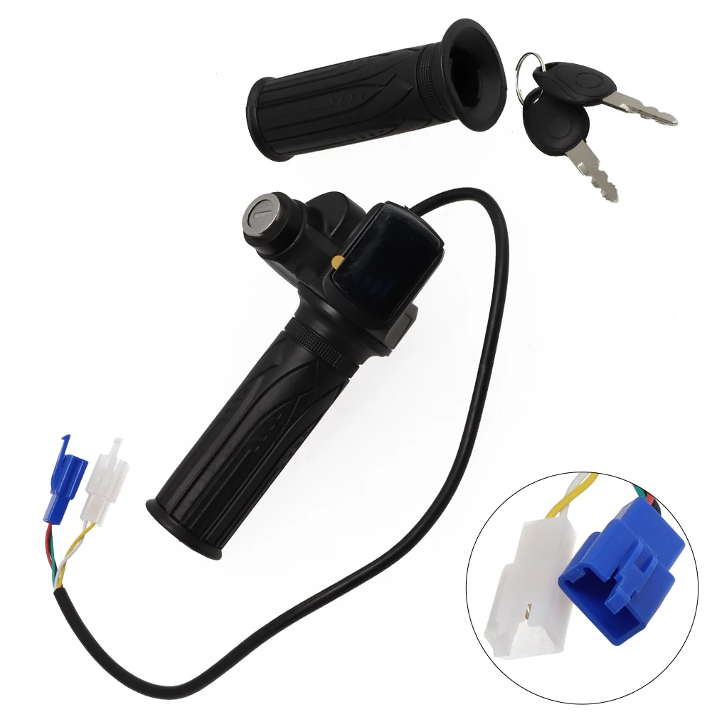 

High Quality Brand New Durable Bike Grip Handlebar LCD Display Replacement Universal With Display ABS + Rubber