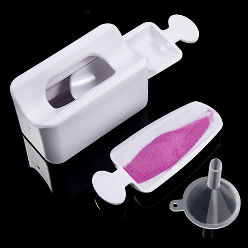 Контейнер для хранения порошка дизайна ногтей двухслойный портативный