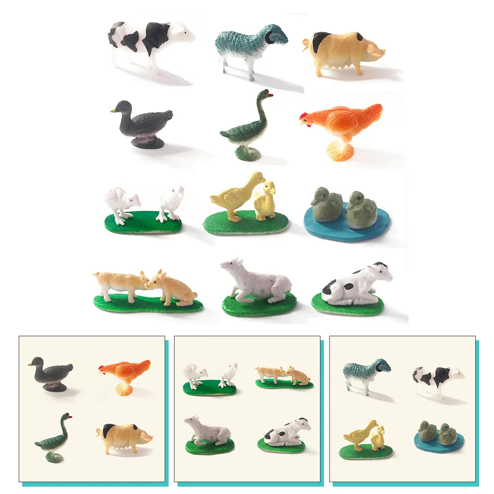 

12pcs Cognition Educational Figurine Miniature Barn Animals Farm Animals Figurine Farm Animals Model