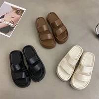 mr co women shoes snadals summer dropship band design comfy walking casual slippers beach slides ladies platform slippers beige