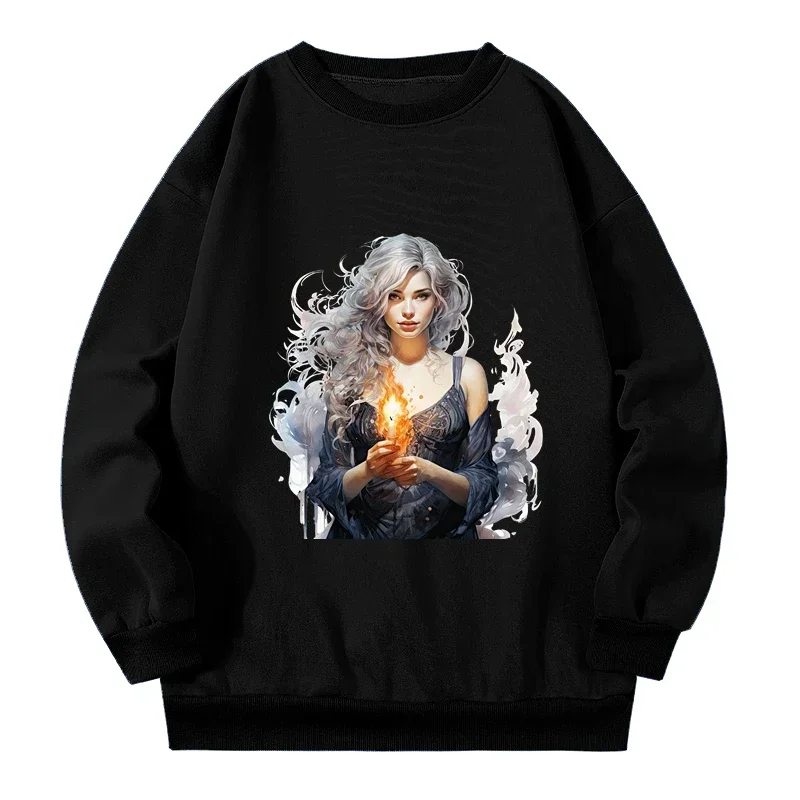 Свитшот в готическом стиле Женский осенне-весенний свитшот большого размера