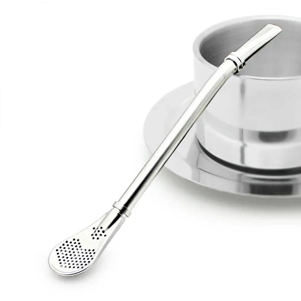 

Stainless Steel Straw Filter Spoon Stirring Spoon Can Be Used As A Straw 15.8*2.1cm Multi-purpose No Peculiar Smell