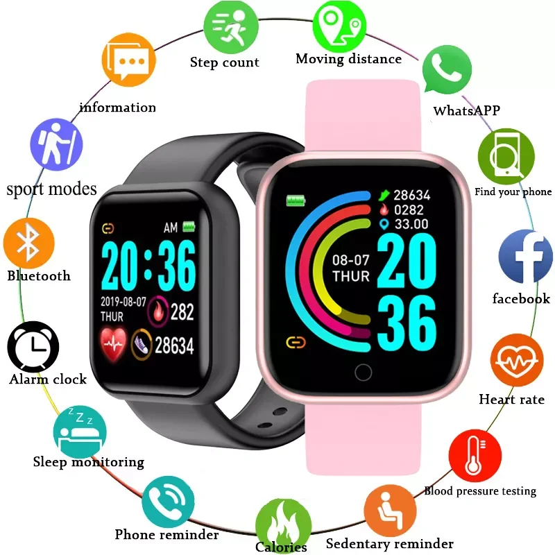 

Smart Watch Men Women Smartwatch Heart Rate Blood Pressure Monitor Fitness Tracker Watch Smart Bracelet for Android and IOS