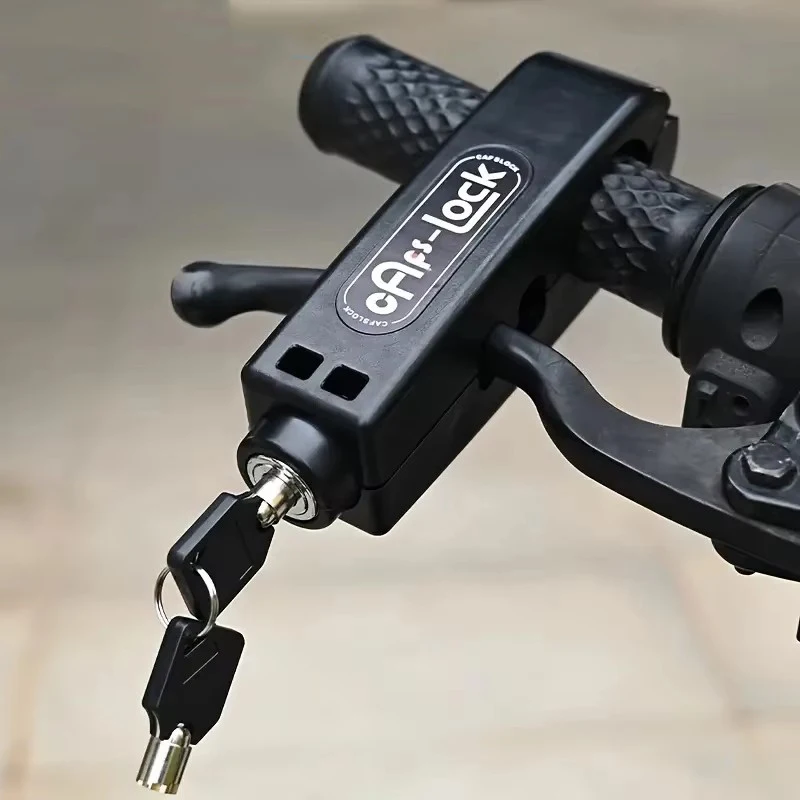 Фото Противоугонный замок для руля мотоцикла, регулируемый замок для тормоза, ручки газа и сцепления, подходит для скутеров, электровелосипедов и мотоциклов №2