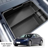 for tesla model 3 auto accessories car central armrest storage box black auto container glove organizer case 2017 2018 2019