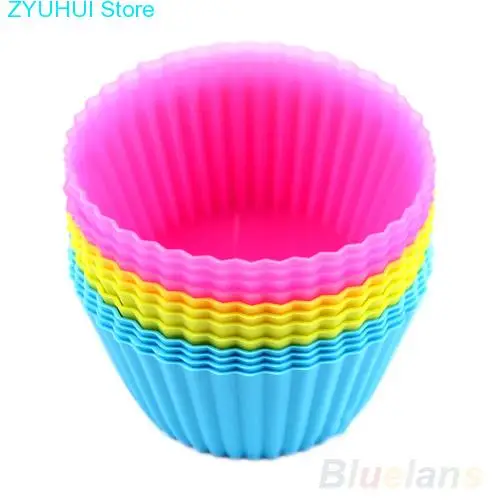 

12 шт., мягкая силиконовая круглая форма для кексов