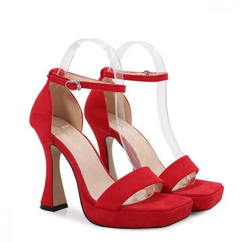 

Туфли-лодочки женские замшевые, квадратный каблук 11 см, ремешок с пряжкой, платформа, однотонные классические, в британском стиле, летняя об...