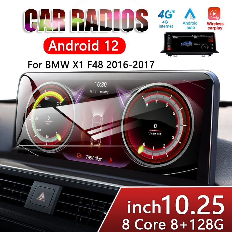 

Автомобильный радиоприемник 10,25 дюйма для BMW X1 F48 2016-2017 NBT EVO система Android 12 IPS экран автомобильный монитор Carplay мультимедийный плеер