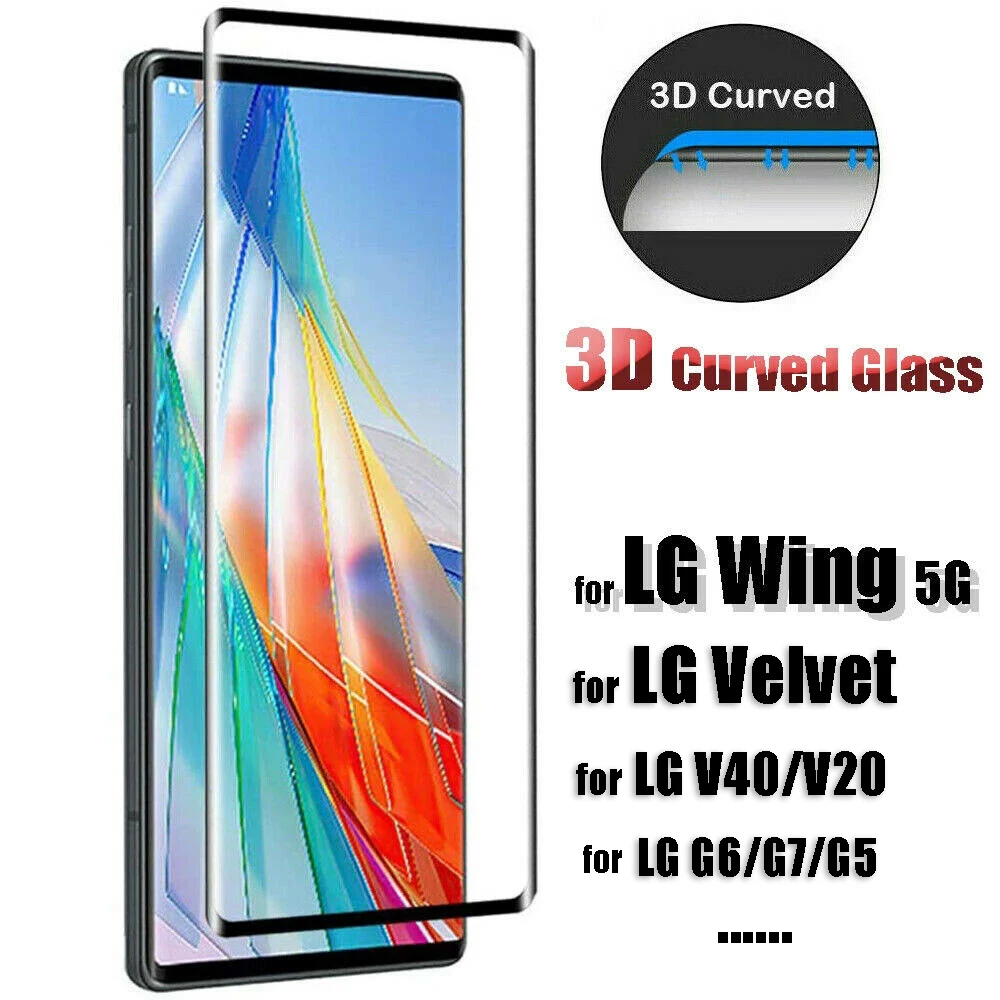 

Закаленное защитное стекло для LG Wing 5G, бархатное, 2020, премиум-класса, полное покрытие для LG V40, V20, G7, G6, G5