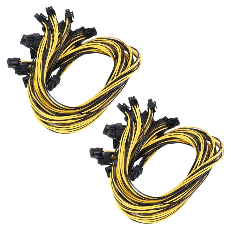 

20 шт. 16AWG 6 Pin PCI-E до 8 Pin (6 + 2) PCI-E (штекер-штекер) силовой кабель для HP Серверная коммутационная плата для майнинга