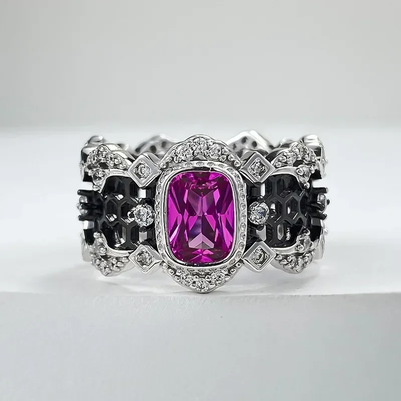 Новинка модное роскошное розовое стальное кольцо Desire2024 из серебра пробы с