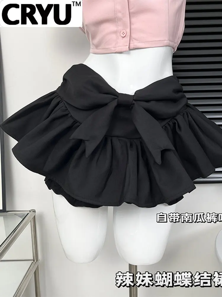 

Women Summer Gyaru Black Mini Skirts Short Hot Sexy Y2k Streetwear Coquette Design 2000s Aesthetic Party Fluffy Korean Fashion