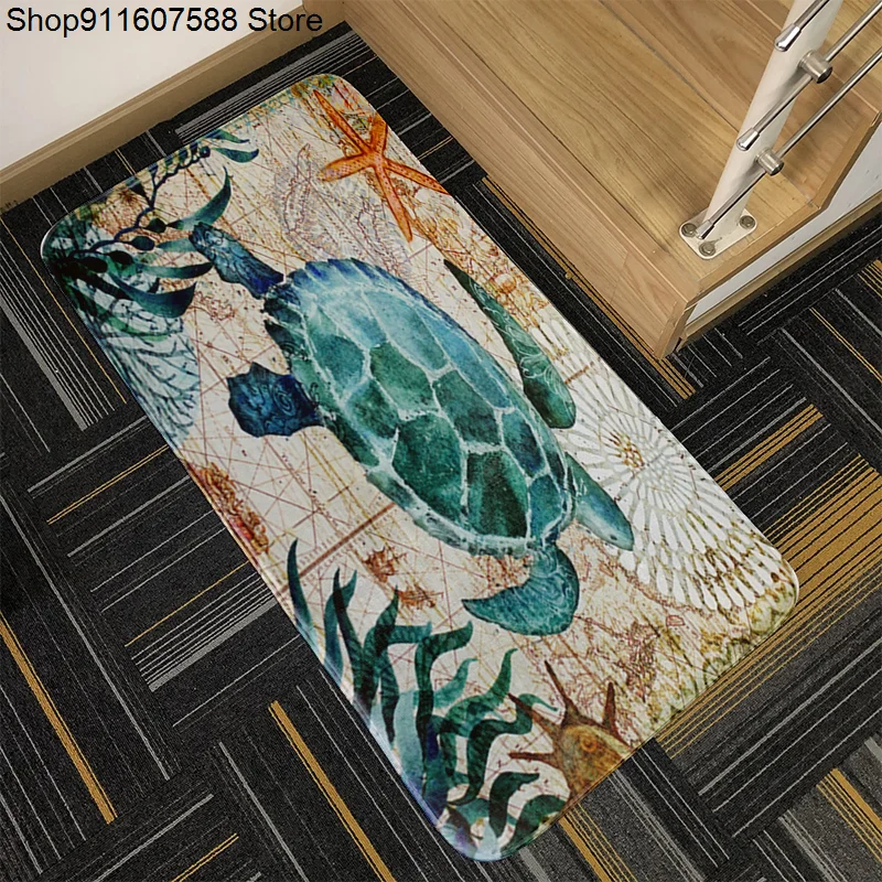 Морской живой напольный коврик для гостиной черепаха искусственная кожа ванная