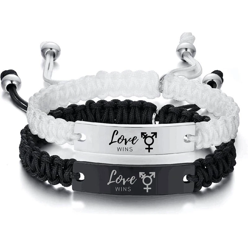 Лесбийские геи бисексуальные трансгенные символы Love Wins плетеные Драгоценности