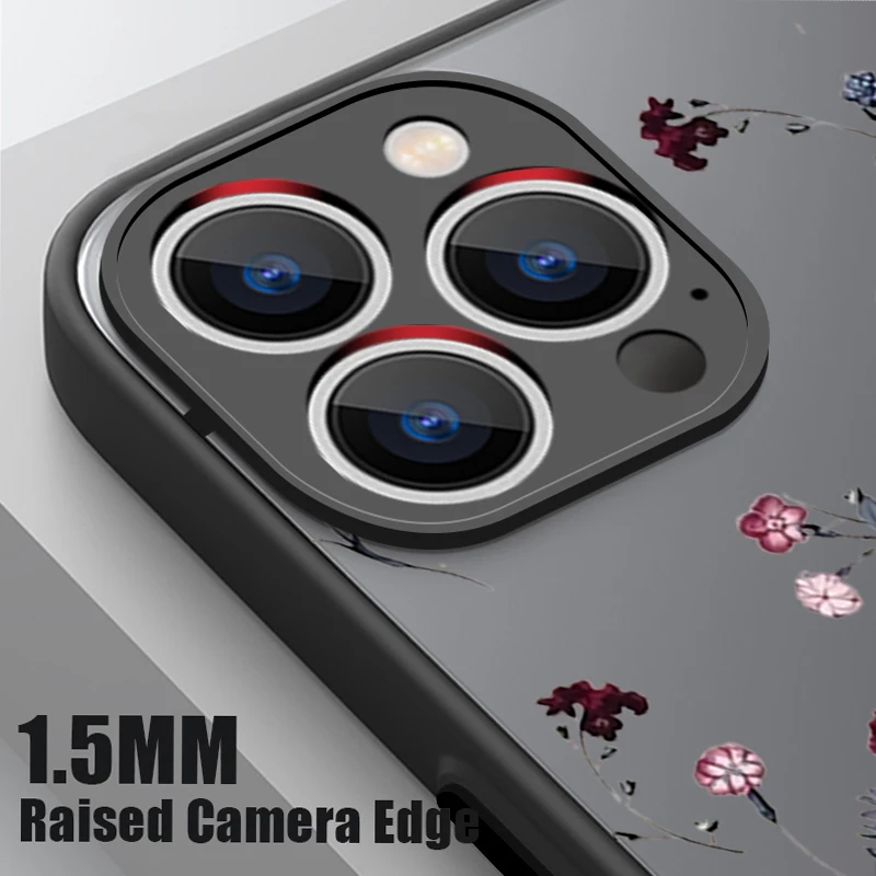 Фото Прозрачный матовый чехол для iPhone 17, 17e, 16e, 16, 15 Pro, 14, 13 Pro Max с поддержкой MagSafe, с принтом разноцветных маленьких цветов, задняя крышка №3