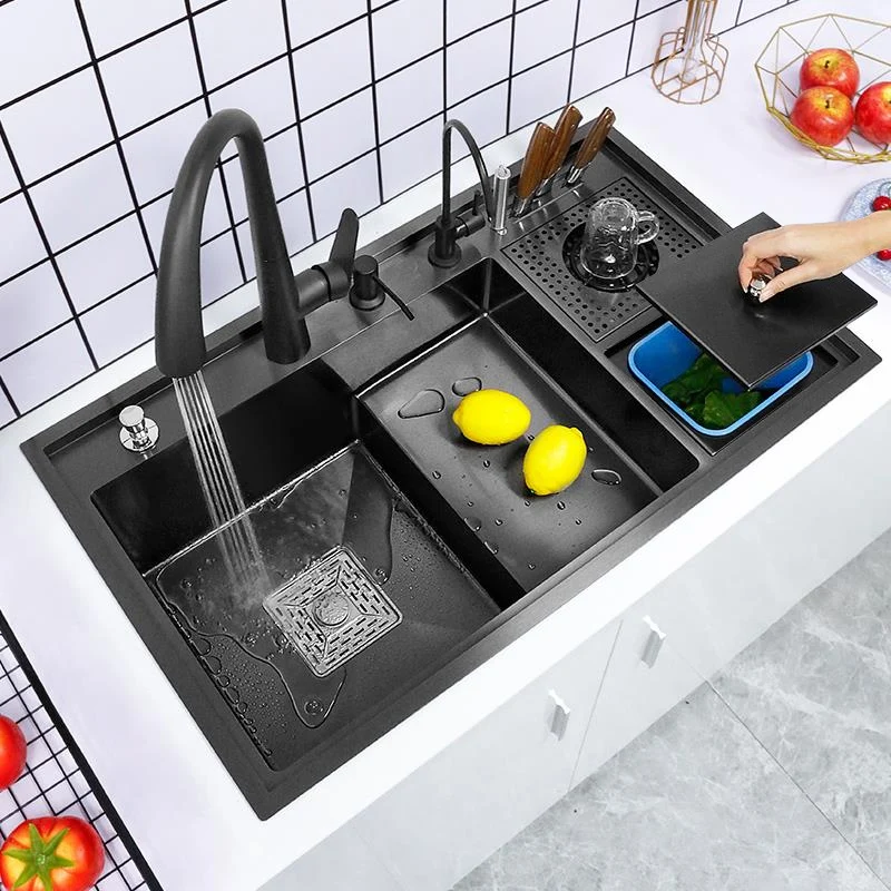 

Кухонная многофункциональная мойка с держателем для ножей, из нержавеющей стали