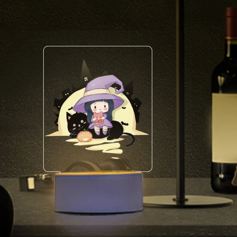 Ночник с цветной печатью Светодиодный настольный светильник питанием от USB