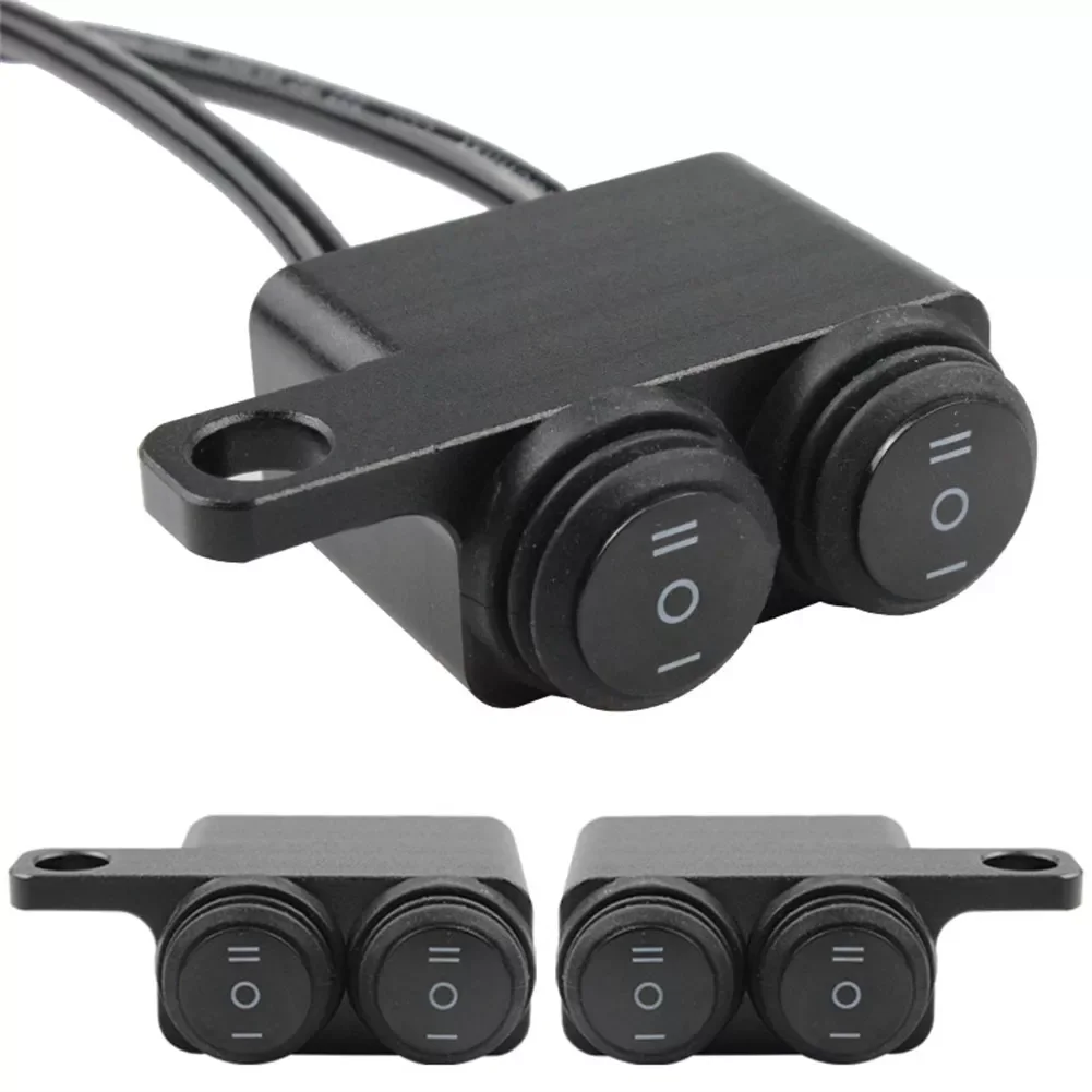 

Motorcycle Switches Waterproof Handlebar Mount Switch Headlight Hazard Brake Fog Light Dual ON-OFF-ON Switches for ATV E-Bike