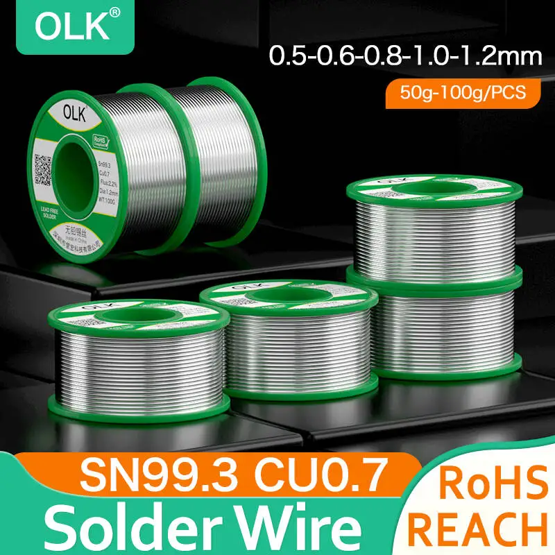 

OLK Бессвинцовая паяльная проволока Sn99.3 Cu0.7 50г/100г