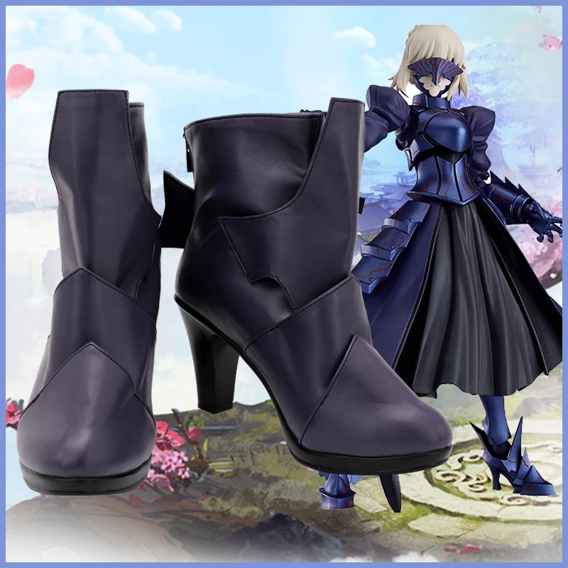 

Обувь для косплея Моргана Fate Grand Order, ботинки из искусственной кожи, реквизит для косплея на Хэллоуин для девочек и женщин