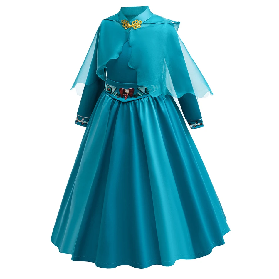 Костюм для косплея Fiona из фильма голубое зеленое платье униформа детей наряд