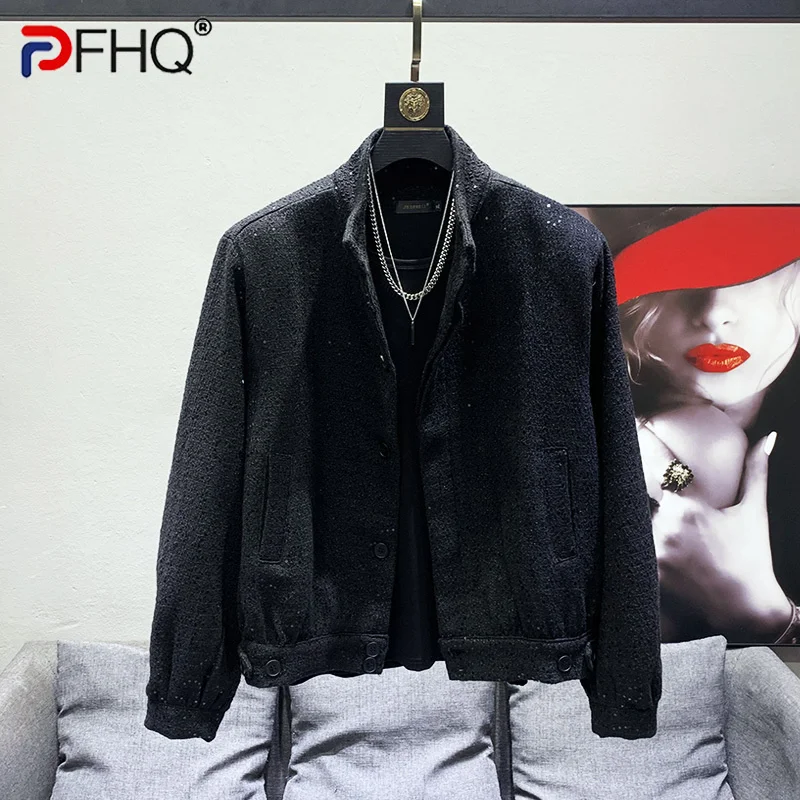 

Весна 2023, Корейская дизайнерская Высококачественная куртка PFHQ с блестками, модные элегантные мужские куртки, модная верхняя одежда, улична...