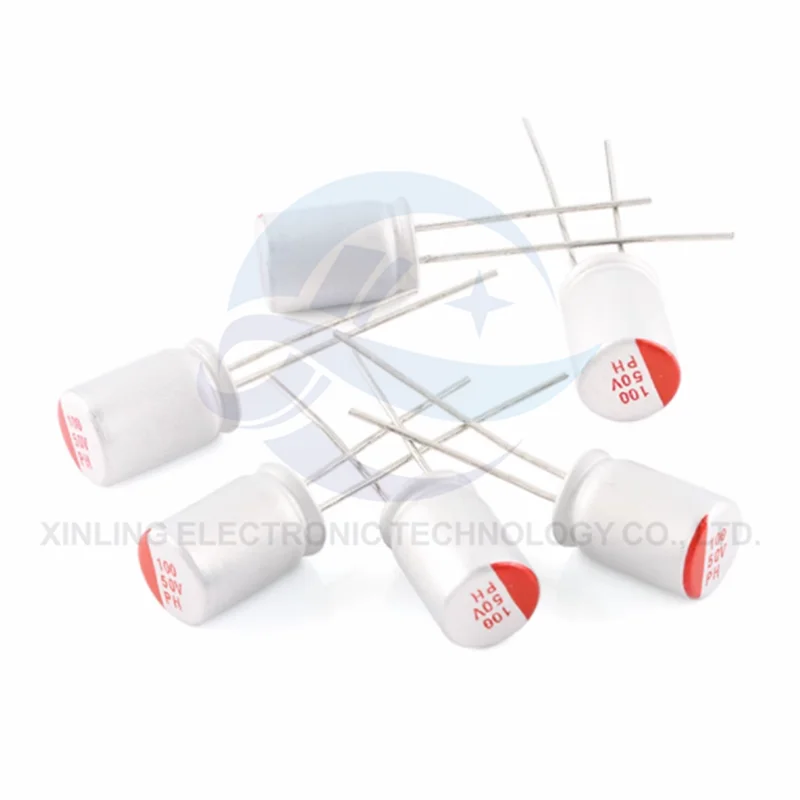 

Оригинальный подлинный конденсатор в линии твердотельного электролитического конденсатора 100 мкФ 50 в 8*12 мм твердотельный конденсатор 10 шт.