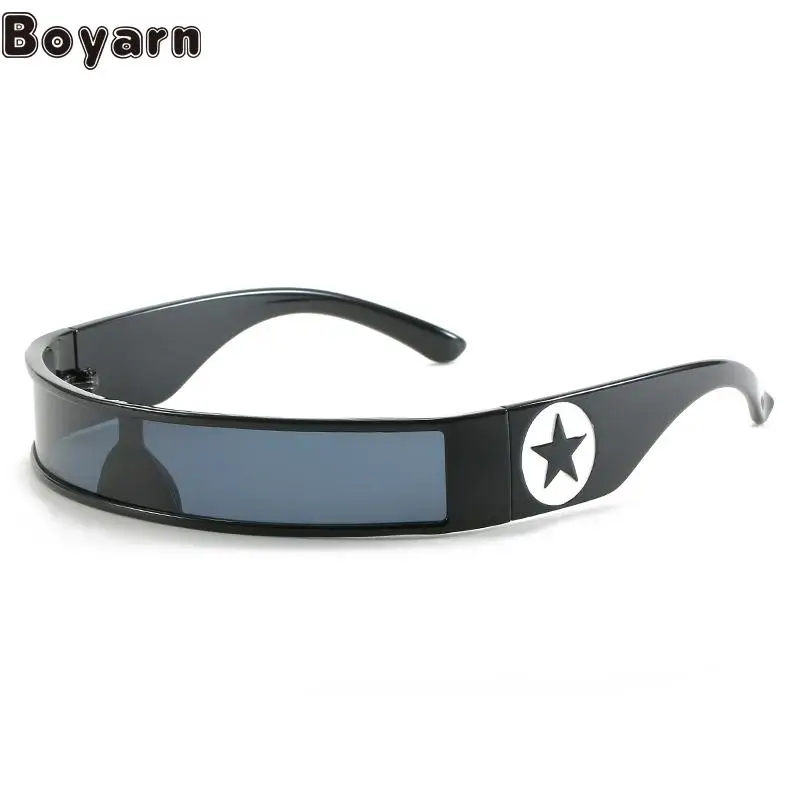 

Boyarn 2022 New One-piece Sunglasses Steampunk Personality Ins Net Red Goggles Small Red Book Same Future Technology Sungla