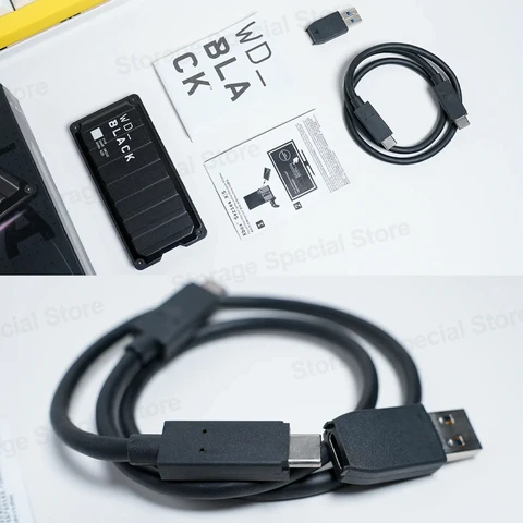 Игровой привод WD_BLACK P40, портативный внешний твердотельный накопитель SSD, высокая скорость до 2000 Мб/с, RGB подсветка для Playstation Xbox, ПК