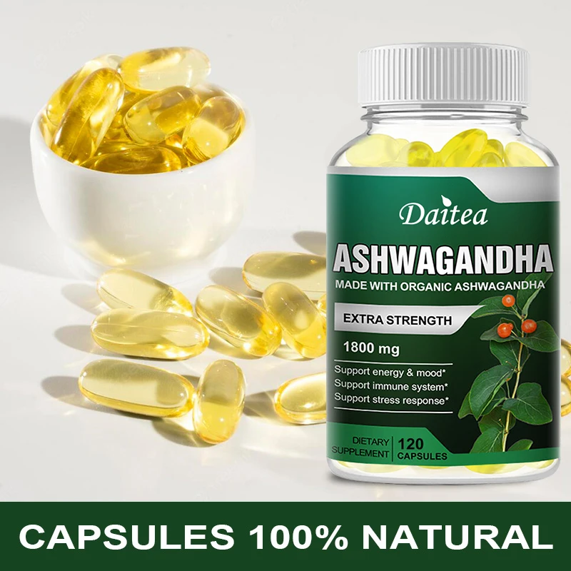 

Ashwagandha Extract Capsules Relieves Stress Sleep Better Enhances Immunity Support Libido Enhance Physical Fitness