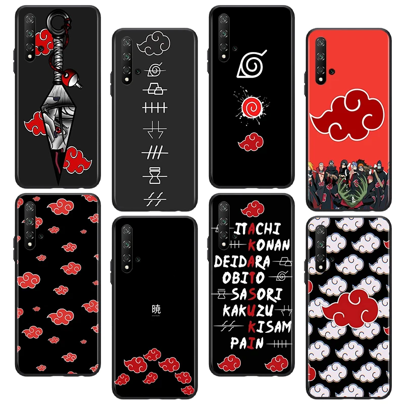 

Anime Naruto Logo For Huawei Honor 60 50 X30 30i 20 10 10i 10X 9X 9S 9C 9 8X 8A lite Pro SE TPU Black luxury Silicone Phone Case