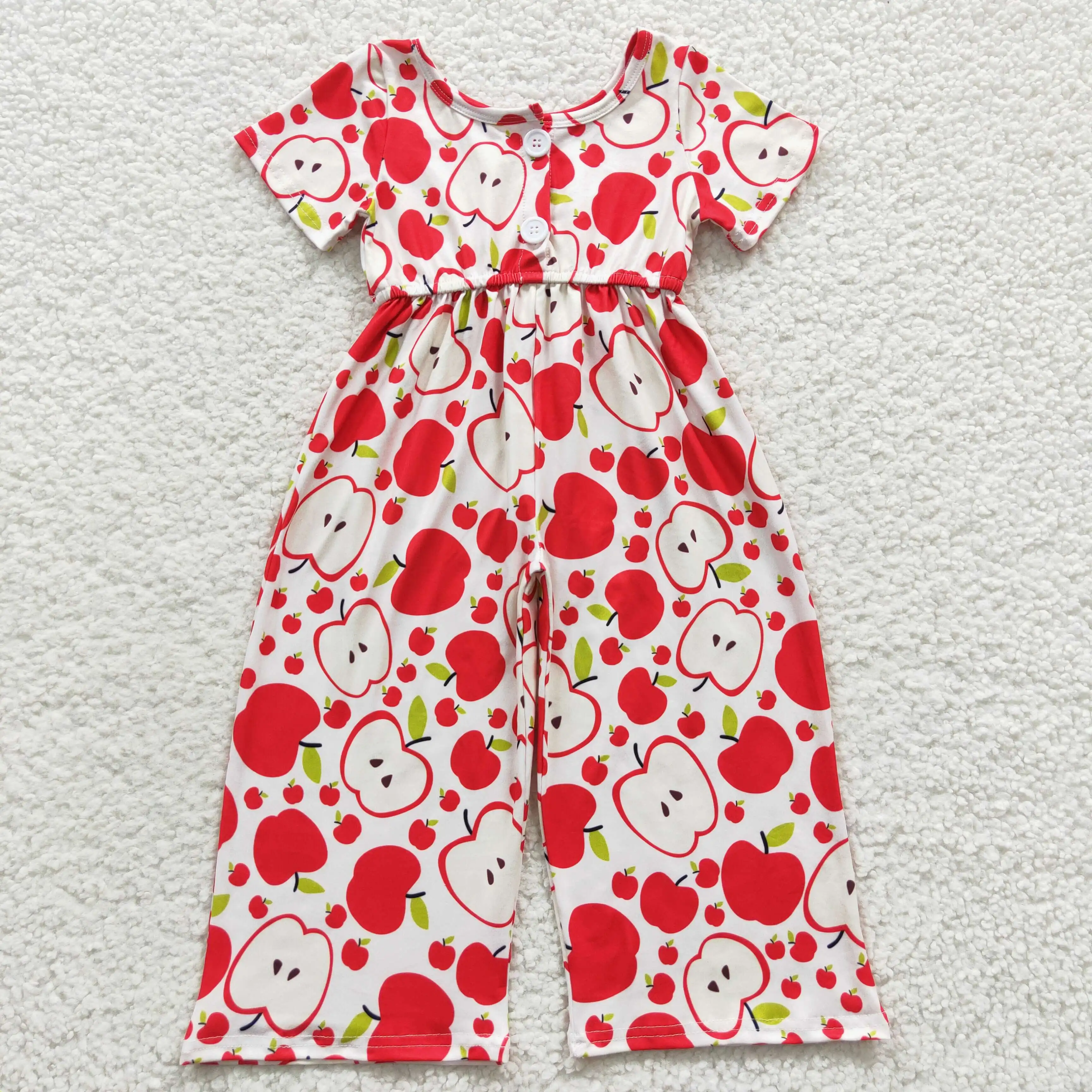 New Arrivals RTS Boutique Toddler Girls One-Pieces Fancy Apple Kids Jumpsuits Baby Children Rompers