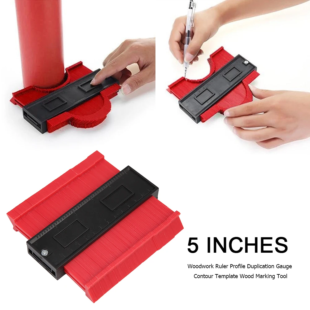 

Plastic Contour Gauge Portable Durable Irregular Shape Measurement Tool Adjustable Profile Gauge Ruler for Building Construction